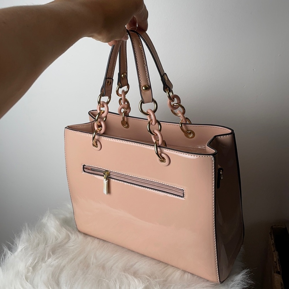 Patent Leather Blush Pink Satchel